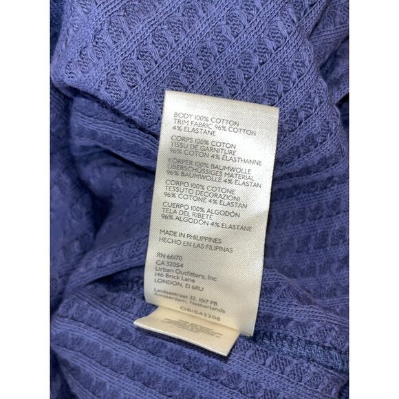 NWT Free People Raymond Thermal Waffle Knit Oversized Pullover Size XS  Blue Blu - Picture 2 of 11
